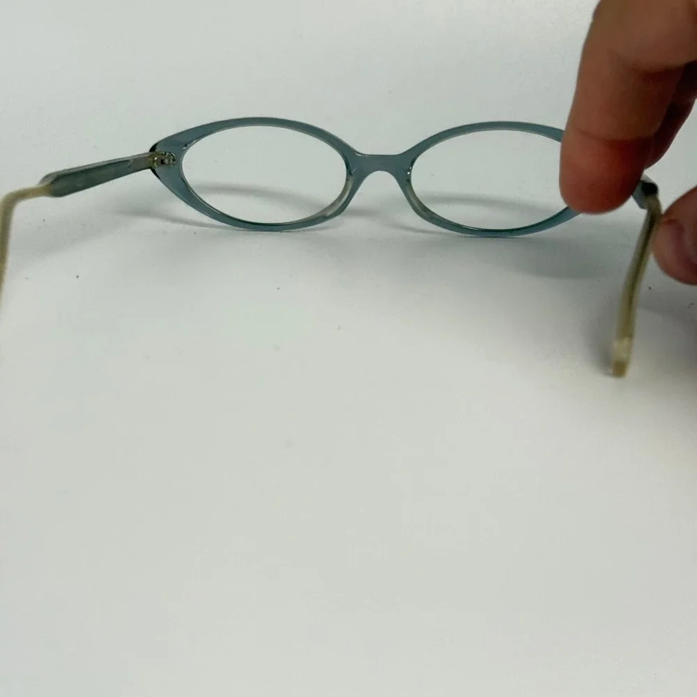 DKNY Vintage Oval Eyeglasses Grey Yellow Translucent Frames 50-17 H6549